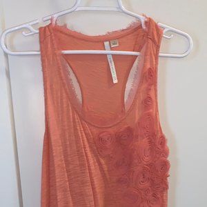 LC Lauren Conrad Fringe/Flower Tank, Coral, Small